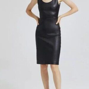 THEORY Black Leather Fitted Dress - size 6 - NWT